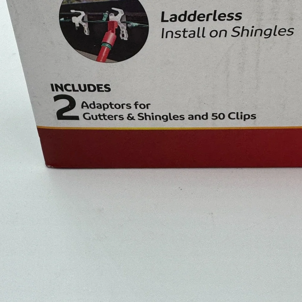 50 Ct Ladderless Christmas Light Clips Gutter Shingle Clip Set Clear‎ NEW